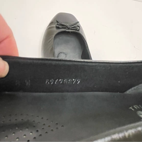 SAS Coco Tripad Comfort Women's Black Leather Patent Bow Slip On Flats Size 8 W - Picture 14 of 15